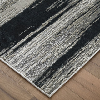 The Rug Corner Feizy Micah Modern Abstract - Black/Silver/Gray  