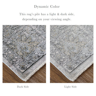 The Rug Corner Feizy Sarrant Transitional Damask - Gray/Silver/Tan  