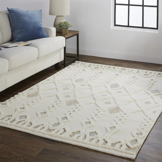 The Rug Corner Feizy Anica Transitional Trellis & Lattice - Ivory/Tan/Silver  