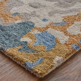 Everley Modern Abstract - Gray/Blue/Gold