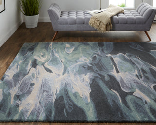Amira Transitional Abstract - Green/Blue/Black