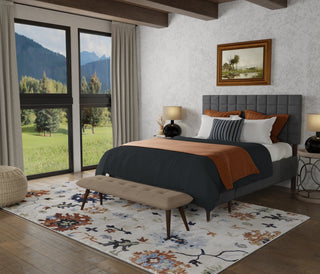 Melrose Transitional Floral & Botanical - Ivory/Red/Blue