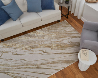 Aura Modern Abstract - Ivory/Taupe/Gold