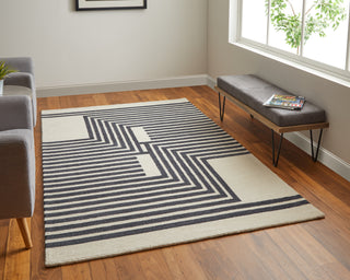Maguire Transitional Abstract - Gray/Ivory/Black