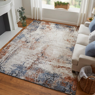 Gilmore Modern Distressed - Ivory/Blue/Taupe