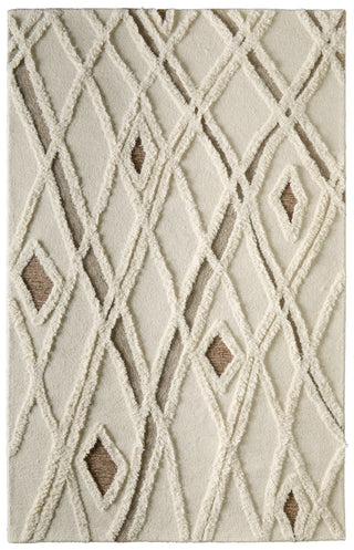 The Rug Corner Feizy Anica Transitional Geometric - Ivory/Taupe/Brown  