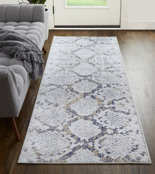 Laina Transitional Trellis & Lattice - Silver/Gray/Blue