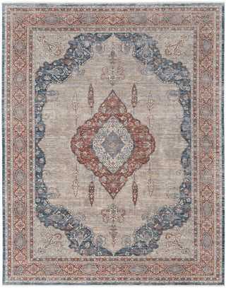 Marquette Transitional Medallion - Gray/Red/Blue