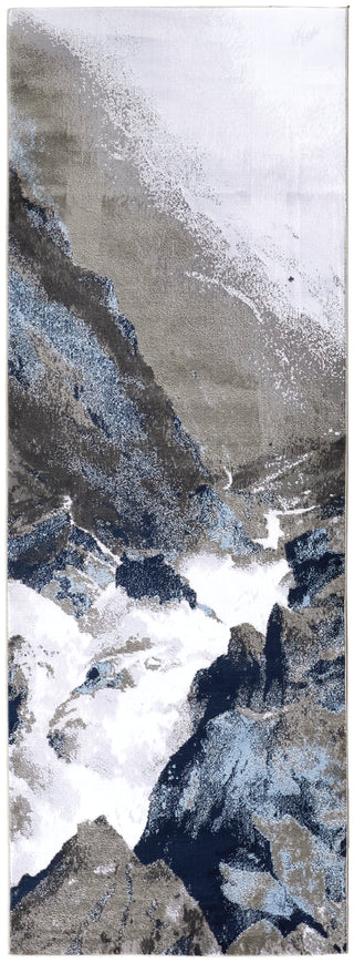 Gaspar Modern Abstract - Blue/Gray/White
