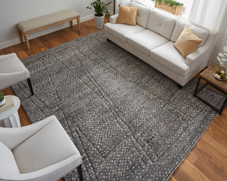 The Rug Corner Feizy Dering Modern Polka Dots - Gray/Tan/Taupe  