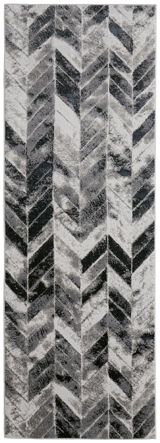 Micah Modern Chevron - Black/Gray/Silver