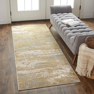 Aura Modern Abstract - Ivory/Gold/Gray