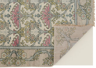 Beall Traditional Floral & Botanical - Ivory/Pink/Green