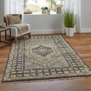 lifestyle The Rug Corner Feizy Fillmore Transitional Medallion - Blue/Gray