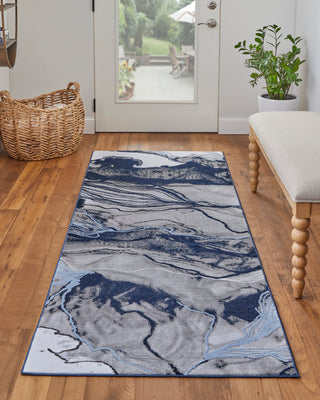 Gaspar Modern Abstract - Blue/Gray/Ivory
