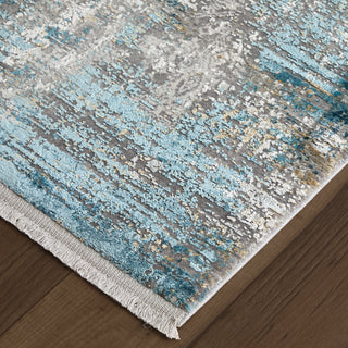 The Rug Corner Feizy Cadiz Modern Abstract - Ivory/Blue/Gold  