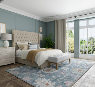 Dartmouth Transitional Abstract - Blue/Ivory/Pink