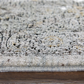 The Rug Corner Feizy Sarrant Transitional Damask - Gray/Silver/Tan  