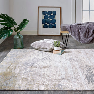 Aura Modern Abstract - Ivory/Gold/Gray