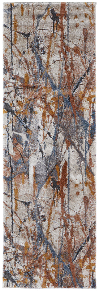 The Rug Corner Feizy Gilmore Modern Watercolor - Blue/Orange/Gray  