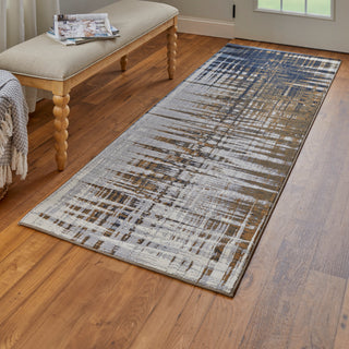 The Rug Corner Feizy Clio Modern Abstract - Blue/Orange/Gray  