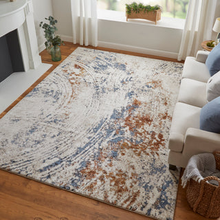 The Rug Corner Feizy Gilmore Modern Abstract - Ivory/Blue/Orange  
