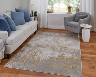 Aura Modern Abstract - Ivory/Brown/Gray