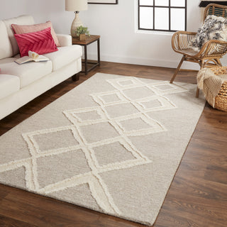 Anica Transitional Geometric - Gray/Ivory