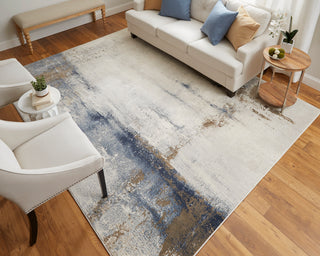 Clio Modern Abstract - Ivory/Blue/Brown