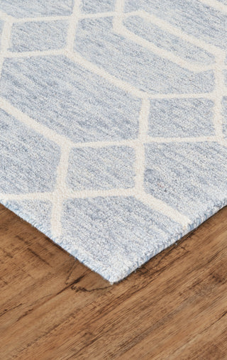 Belfort Transitional Trellis & Lattice - Blue/Ivory