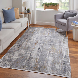 The Rug Corner Feizy Cadiz Modern Abstract - Ivory/Gray/Gold  