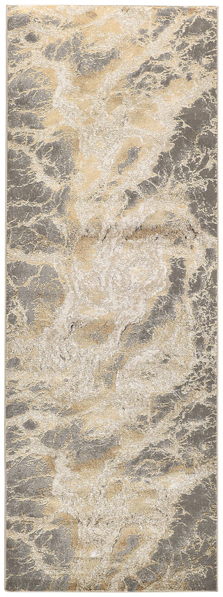 The Rug Corner Feizy Aura Modern Abstract - Ivory/Silver/Gold  