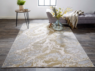 The Rug Corner Feizy Aura Modern Abstract - Ivory/Silver/Gold  