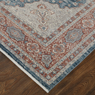 Marquette Transitional Medallion - Gray/Red/Blue