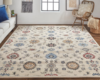 lifestyle The Rug Corner Feizy Rylan Transitional Floral & Botanical - Ivory/Blue/Tan