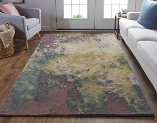 Amira Transitional Abstract - Gold/Purple/Green