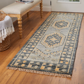 The Rug Corner Feizy Fillmore Transitional Medallion - Blue/Gray  