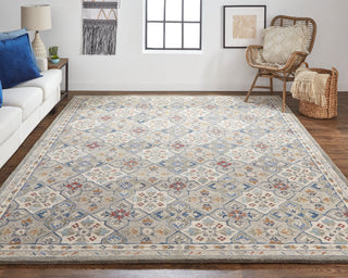 Rylan Transitional Floral & Botanical - Taupe/Ivory/Red