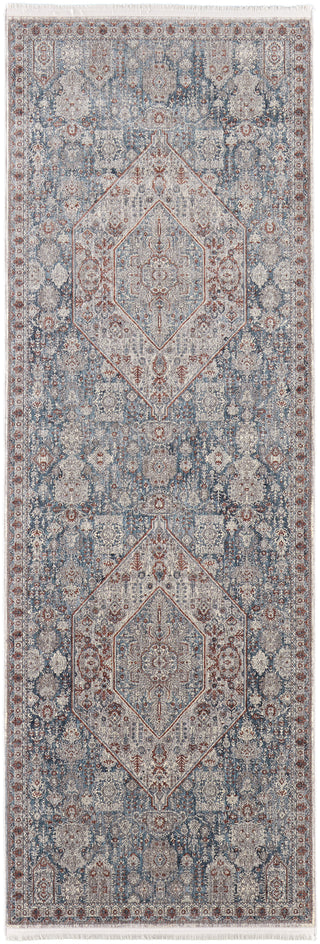 The Rug Corner Feizy Marquette Transitional Medallion - Blue/Ivory  
