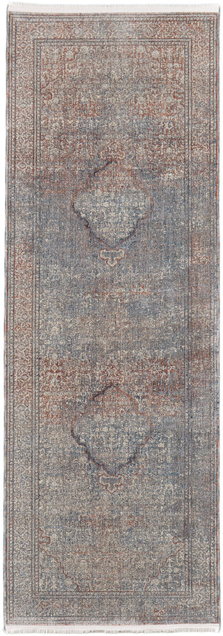 The Rug Corner Feizy Marquette Transitional Medallion - Blue/Red/Gray  Marquette Transitional Medallion - Blue/Red/Gray