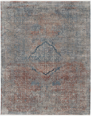 The Rug Corner Feizy Marquette Transitional Medallion - Blue/Red/Gray  Marquette Transitional Medallion - Blue/Red/Gray
