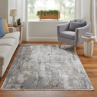 The Rug Corner Feizy Cadiz Modern Abstract - Ivory/Gray/Gold  