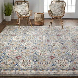 Rylan Transitional Floral & Botanical - Taupe/Ivory/Red