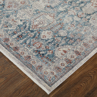 The Rug Corner Feizy Marquette Transitional Medallion - Blue/Ivory  
