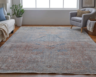 The Rug Corner Feizy Marquette Transitional Medallion - Blue/Red/Gray  Marquette Transitional Medallion - Blue/Red/Gray
