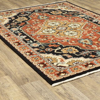 Lilihan Black/Red Area Rug 4929A