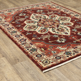Lilihan Red/Ivory Area Rug 5502C