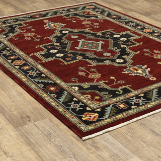 Lilihan Red/Black Area Rug 092R6