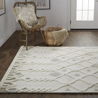 The Rug Corner Feizy Anica Transitional Trellis & Lattice - Ivory/Tan/Silver  