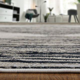 The Rug Corner Feizy Micah Modern Diamond - Black/Silver/Taupe  
